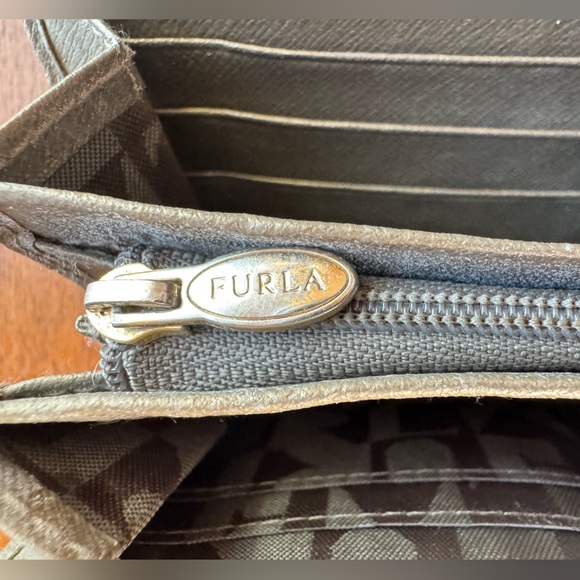 FURLA Long Flap-Style Continental Gold Tone Saffiano Leather Wallet - Picture 15 of 16